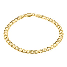 KISPER Gold Bracelets for Men and Women – 18K Mens Gold Bracelet, 3.5mm Diamond-Cut Cuban Link Bracelet, Italian Sterling Silver Chain Bracelet with Lobster Clasp – Made in Italy, 9 inches
