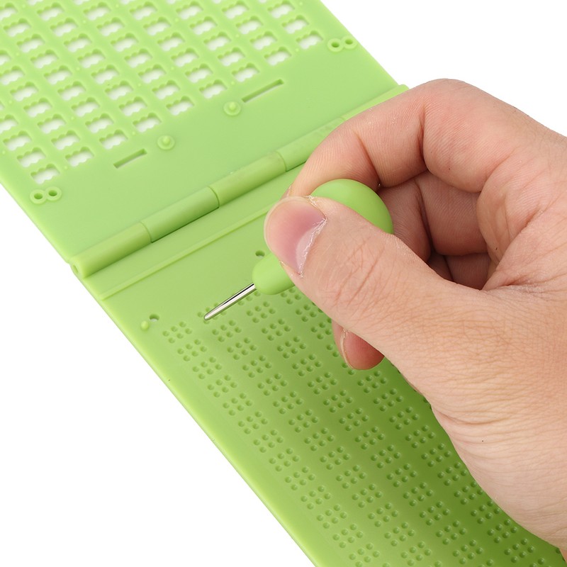 Portable Plastic 9 Lines 30 Cells Braille Writing Slate and