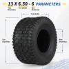 2 Pack 13x6.50-6 Lawn Mower Tubeless Tire, 13x6.5-6 for Tractor