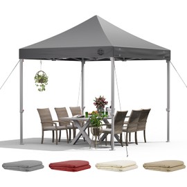 10x10 Heavy Duty Pop Up Canopy Replacement Top, 10x10 Canopy Replacement Top Waterproof UV Protection, 600D Oxford Fabric Outdoor Tent Cover for Backyard/Patios/Parties/Camping Sun Shade (Gray)