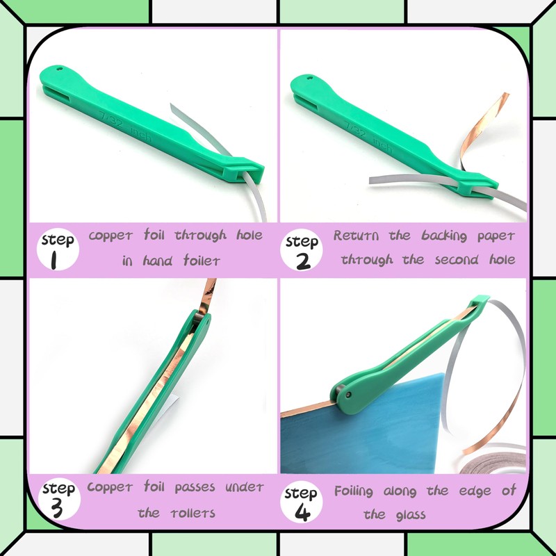 1/4" Copper Foil Hand Foiler, Hand Foiler for Stained Glass,