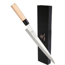 Lucky Cook 10” Sashimi Sushi Knife – Ultra Sharp Traditional Japanese Sushi Knife for Sashimi, Fish Filleting & Precision Slicing – Premium Stainless Steel Blade, Pakkawood Handle & Gift Box
