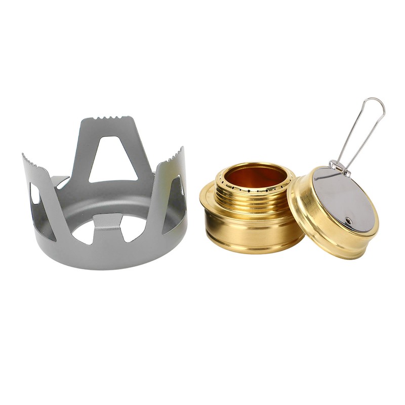 Mini Alcohol Stove Brass Aluminum Alloy Safe Windproof Portable Widely