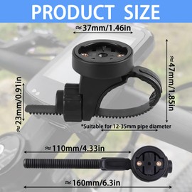 TenaLucy Bicycle Computer Mount, Radar Rear Light Rotatable Rear Light Holder Tool-free Installation Bicycle Lamp Accessories, for 37 mm - 47 mm Handlebars, Road Bikes, Children's Bikes, Mountain