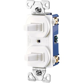 Eaton 271W-BOX 15-Amps 120/277V Traditional Heavy Duty Grade Two Single-Pole Switches, White
