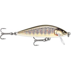 Rapala - Countdown Elite Fishing Lure - Fishing Tackle with Balsa Construction - Sinking Freshwater Lure - Swimming Depth 1.2m - Size 7.5cm/10g - Made in Estonia - Gilded Brown Trout