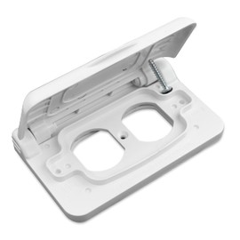 Leisure Cords 15 Amp Weatherproof Receptacle Cover for RV Trailer RV Outdoor Electrical Outlet (White-Dual)