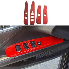 Kolya Interior Door Window Switch Panel Cover Window Control Button Trim for Toyota Camry 8th 9th Gen Accessories 2018 2019 2020 2021 2022 2023 2024 2025 (Red Color)
