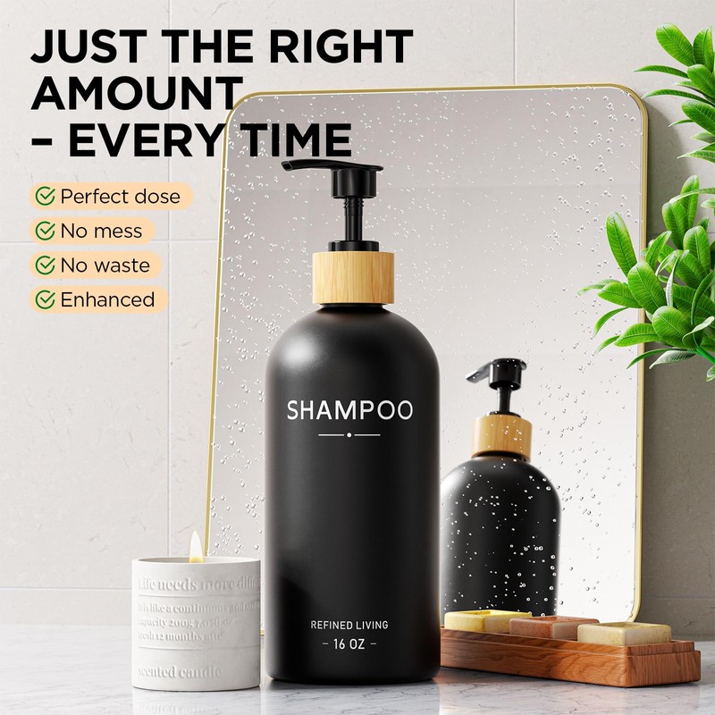 Shampoo and Conditioner Dispenser Set,Shower Soap Dispenser for Bathroom,Refillable Shampoo