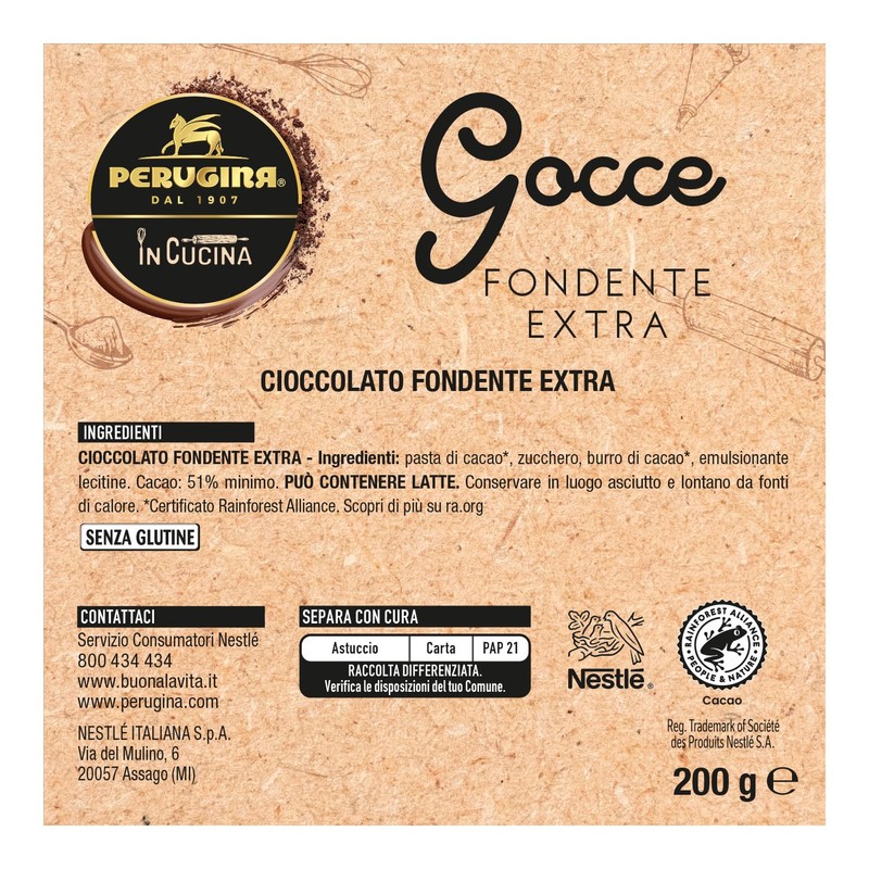 PERUGINA Gocce Cioccolato Fondente 200g
