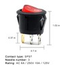Red Light SPST 3-Pin ON/Off Round Boat Rocker Switch AC