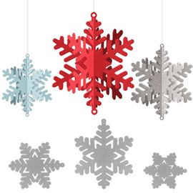 BHGT Pack of 3 Christmas Cutting Dies Snowflakes as Pendants Christmas Tree Decoration Christmas Tree Window Decoration Embossing Stencils 3D Stencils Cutting Dies for DIY Crafts Scrapbooking