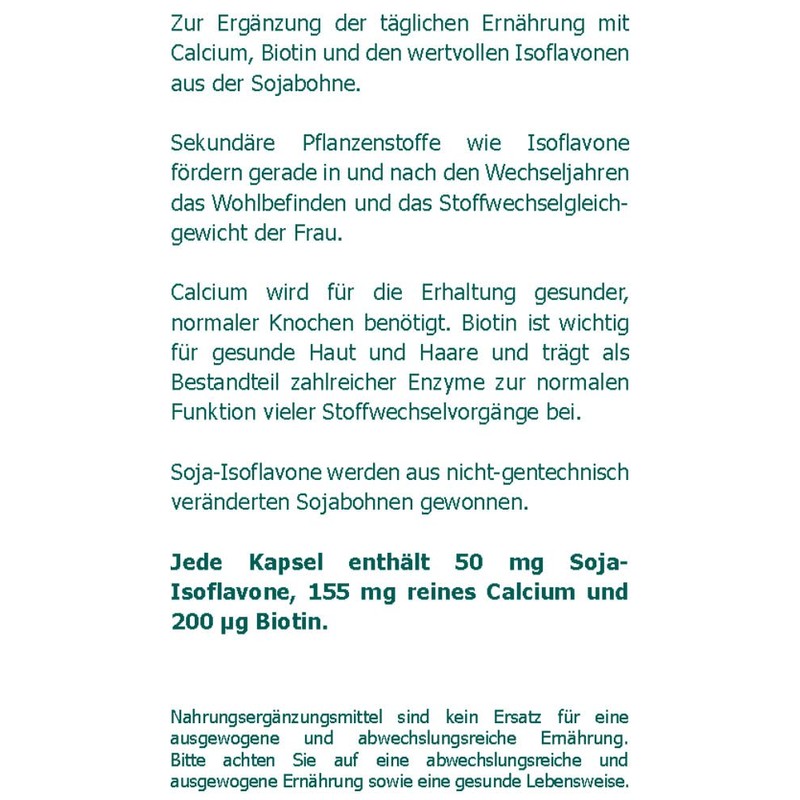 Soy Isoflavones 50 mg + Calcium + Biotin Capsules Pack