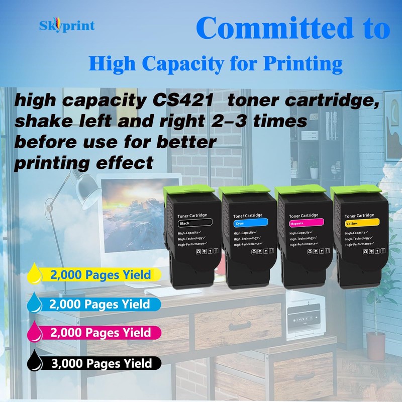 CS421 78C10 High Yield 78C10K0 78C10C0 78C10M0 78C10Y0 Toner Cartridge