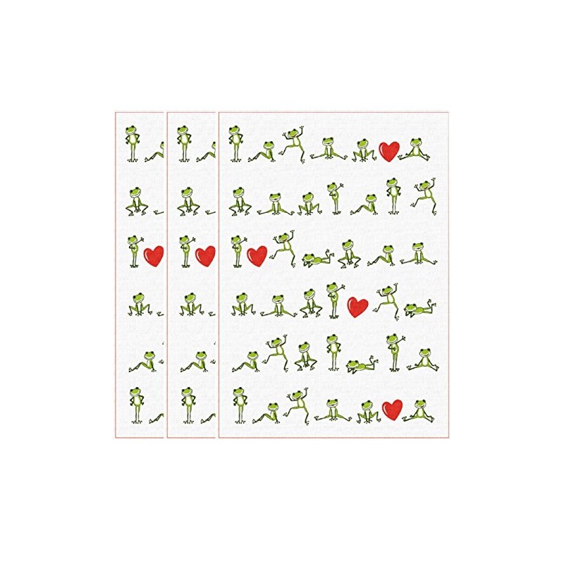 Tea Towel TRIOLINO Cotton Tea Towels Pack of 3 Frogs