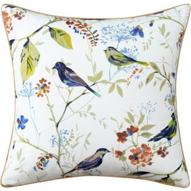 VOGOL Decorative Throw Pillow Cover, 1 Pack Square Modern Double-Side Design Cushion Case, Blue Birds Pattern Toss Pillow Cover for Bedroom Living Room Couch Holiday Decor, 18 x 18