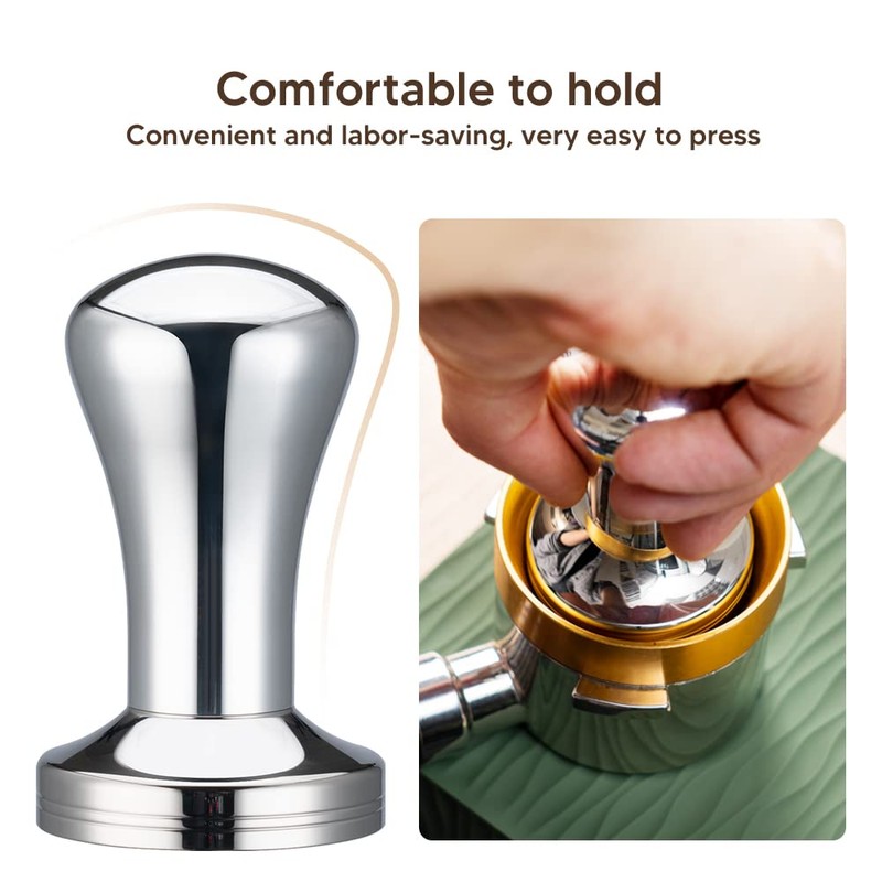 51mm Espresso Coffee Tamper, Stainless Steel Base