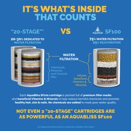 AquaBliss High Output Revitalizing Shower Filter - Reduces Dry Itchy Skin, Dandruff, Eczema, and Dramatically Improves The Condition of Your Skin, Hair and Nails - Matte Gold (SF100-GD)