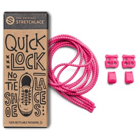 THE ORIGINAL STRETCHLACE Quick Lock No Tie Shoelaces, Pink, One Size