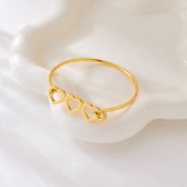 CUFELMU Gold Link Bangle Bracelet for Women Simple Thin Cuff Bangle Bracelet Minimalist Jewelry