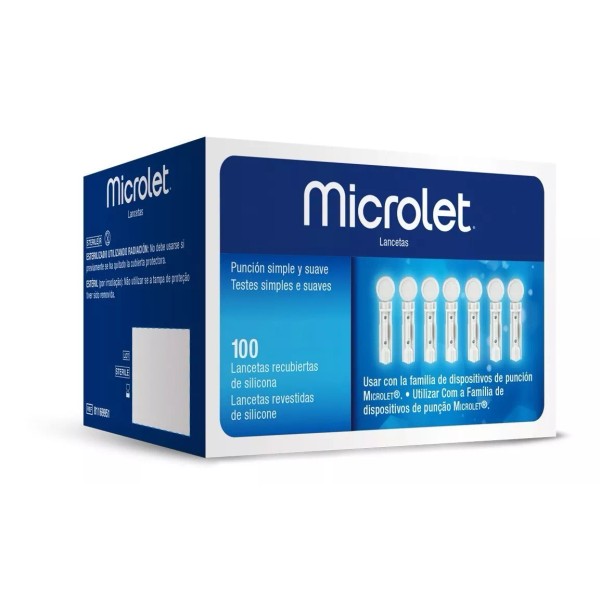 Contour Microlet Lancetas Caja Con 100 Lancetas