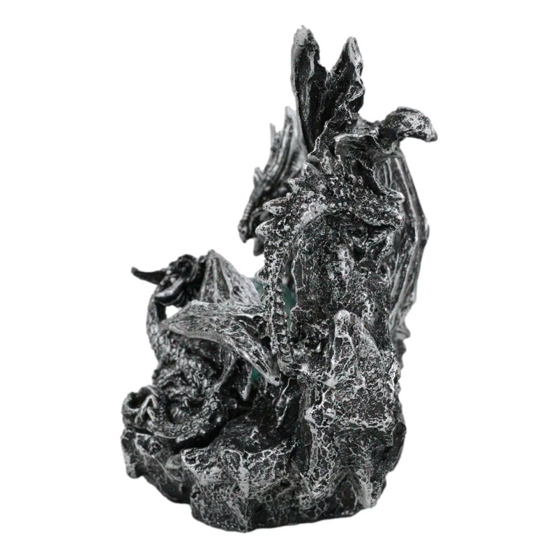 Mother Dragon With Baby Wyrmlings Guarding LED Crystal Egg Night