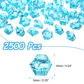 sourcing map 2500pcs Fake Ice Rocks Acrylic Bright Blue Crystals Gems Stones Dazzling Crushed Ice Sparkling Fake Diamonds for Vase Fillers