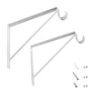 Dewell 2 Pcs Shelf and Rod Brackets, Wall Mounted Shelf