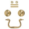 Plain Cast Brass Swan Neck Drawer Bail Pull | Centers:
