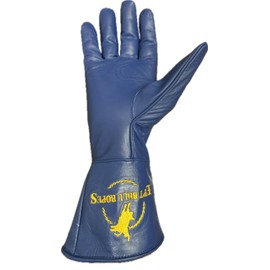 EPT Bull Ropes Bull Riding Glove Adult & Youth Right or Left Hand Blue Cow Hide Sizes: 7.0-10.5 (7.0 Left Hand)