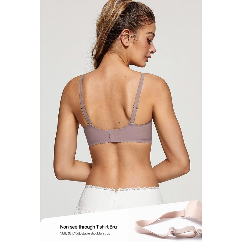 Vertvie Womens Seamless Wireless Bras No Underwire Comfortable Deep V