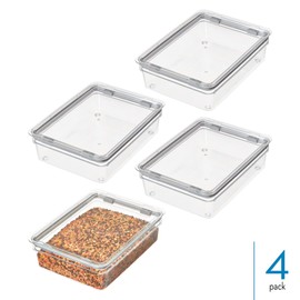 iDesign Large Food Storage Bin with Airtight Lid for Kitchen or Pantry Storage - Set of 4 - Clear