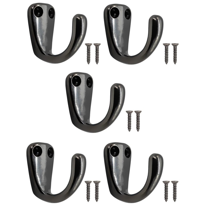 Fuxxer Classic Coat Hooks, Towel Hooks, Iron Hooks, Anthracite, Black,