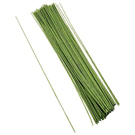 FSSTUD 100 Pcs 36cm 18 Gauge Green Floral Wire Stems for Wreath, Bouquet, DIY Flowers