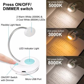 LUXSWAY Rechargeable Book Light, Portable Reading Lamp, Eye Care Book Light for Kid, ...