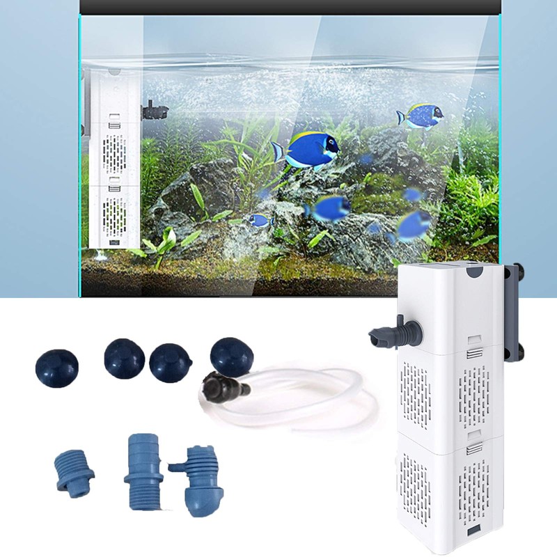 Ultra Quiet Fish Tank Filter 4-in-1 Internal Aquarium Filter ,500-1800L/H