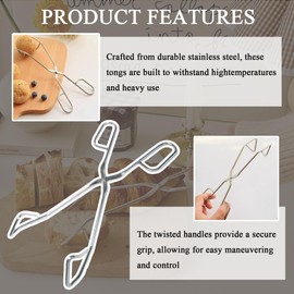 budimer 9.4-Inch Stainless Steel Kitchen Tongs，Comfortable Ergonomic Grip，Scissor Tongs，for Cooking, Barbecue, Baking, Grilling (9.4-Inch)