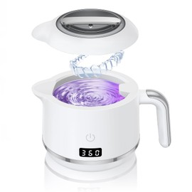 Upgraded Ultrasonic Retainer Cleaner - 200ML, 3/6Min Quick Clean, 25dB Silent Operation with Digital Timer Mouth Jewelry Cleaner - for Aligner, Night guard, Braces, Toothbrush, Jewelry and More
