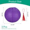 uxcell 3 Pcs Dark Purple Round Paper Lanterns 8 Inch