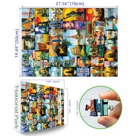 Vintage Jigsaw Puzzles for Adults 1000 Pieces Paris Italy World Travel Landscape Puzzles for Adults Landmarks Collage Poster Scenic Unique Colosseum Eiffel Tower Family Challenging Puzzle