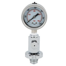 Scuba Diving Air Tank Pressure Testing Checker with 0‑400 Bar 0‑6000 PSI for DIN Diving Valve