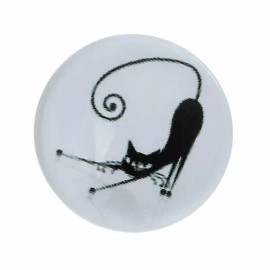 Unbranded 10 pcs Circle Black and White Cat Glass Round Dome Seals Tiles Cabochons – 18mm