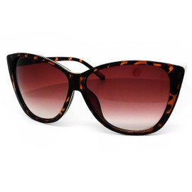 O2 Eyewear 54099 Premium Oversize XL Wraparound Tint Cats eye Fashion Sunglasses (CATS EYE, BROWN)