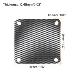sourcing map PC Dust Filter, 50 x 50 mm PVC Computer Casing, Fan Dust Protection Grille for Computer Cases, Speakers, Black, Pack of 6