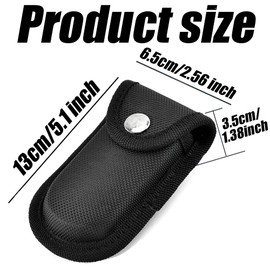 2Pcs Nylon Pocket Knife Sheath, Folding Knife Belt Sheath with Belt Loop, 4.3 Inch Multitool Case, Black