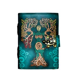 ARTISTRY ARTS Book of Spells and Shadows Journal with Lock Clasp Vintage Handmade Leather Luna Moths and Morpho Butterfly Print Diary Prayer Pagan Witchcraft Supplies Wiccan Decor Notebook Daily
