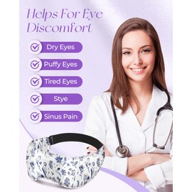 Miss Adola Cute Silk Weighted Eye Mask - Sleep Mask for Women Wife Mom Eye Mask for Sleeping Heat and Cold Lavender Mulberry Silk Eye Mask for Dry Eyes Ajustable with Drawstring Bag, Blue Flower