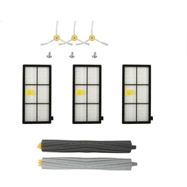 Replacement Parts for iRobot Roomba 800 900 Series 805 860 861 864 866 870 871 880 890 891 960 961 964 980 981 985, 1 set Main brush 3 Filters 3 Side Brushes & Screws