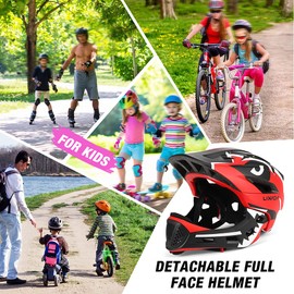 Lixada Kids Full Face Helmet Detachable Children Sports Safety Helmet for Cycle Skateboarding Roller Skating
