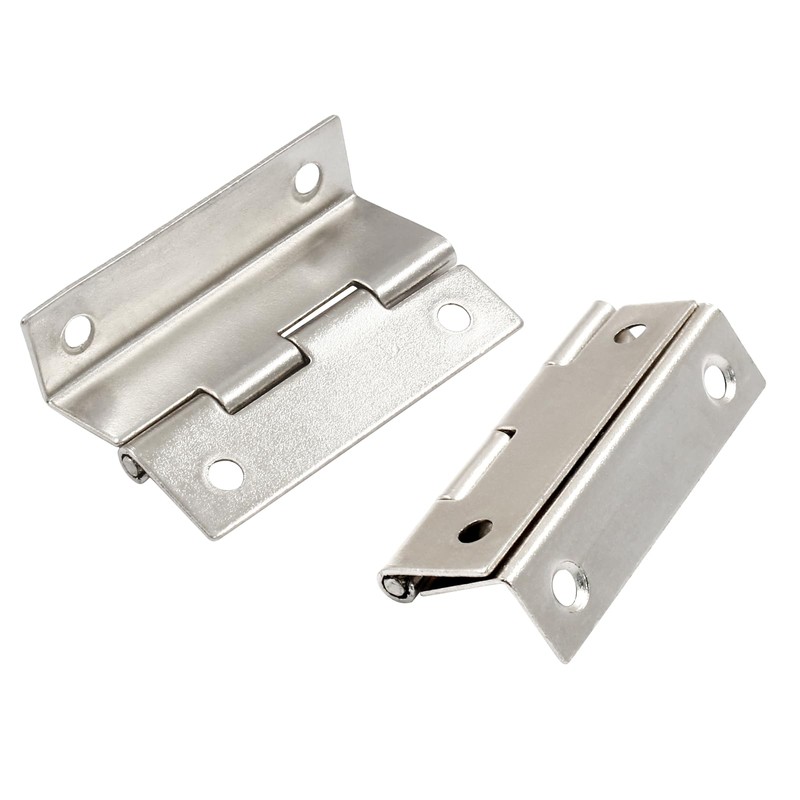 Augiimor 10 Pcs Silver Three Fold Hinges Box Hinge Hardware